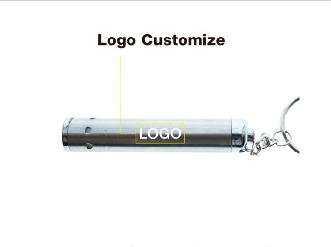 tabung bentuk stainless stell silver UV light 3xLR44 (AG13) ekor push button s ring led keychain untuk hadiah promosi premium jadi