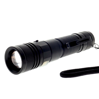 XPE Glow Button Micro Usb Rechargeable Senter, LED Focus Beam Senter