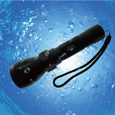 Tough Handheld Diving LED Senter 600 Lumens Dengan Push Button Switch