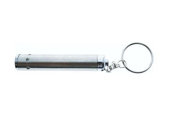 Tabung Bentuk Stainless Steel LED Keychain Senter Untuk Promosi Hadiah