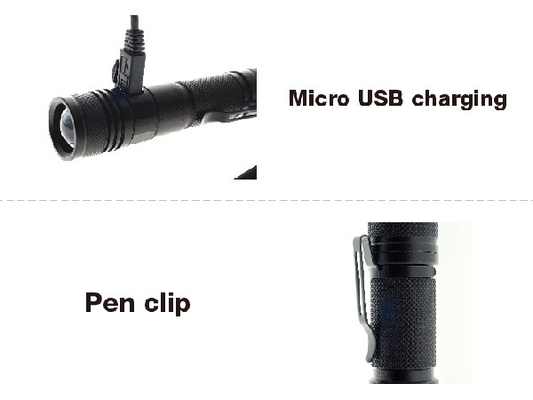 Zooming Hand Strap Rechargeable Torch Kecil, Usb Rechargeable Led Torch
