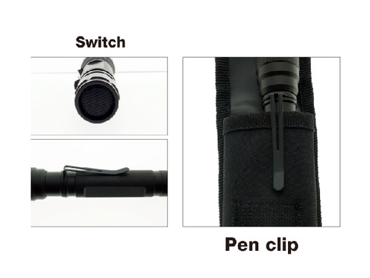handsize tradisional 2 * baterai AA cree yang praktis menyebabkan lumen tinggi Zooming senter untuk EDC