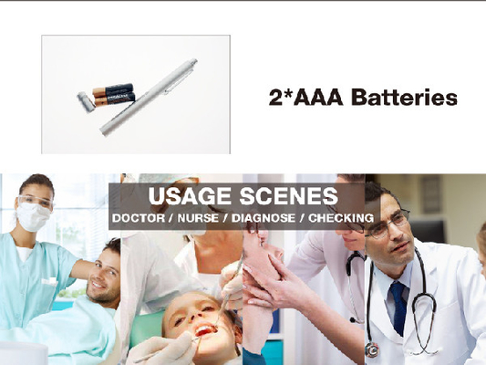 pena dokter 2 * baterai AAA beralih ekor lampu hangat mendiagnosis senter saku untuk dokter