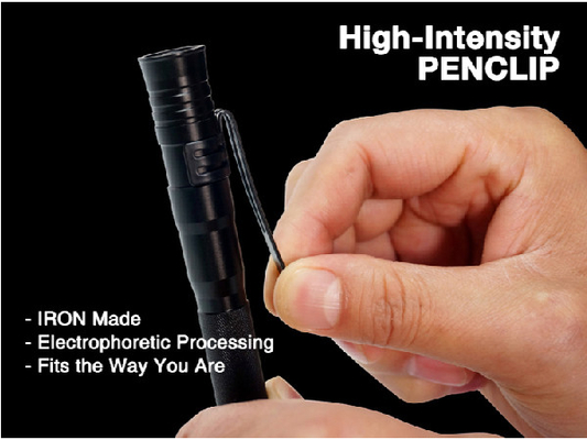Ukuran tangan kerja protable mini Incredible 130 Lumens 2AAA Baterai Senter dengan Penclip