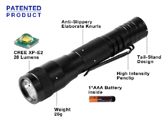EDC Brightness Gantungan Kunci Senter, Titanium Alloy Mini Custom Made Led Senter