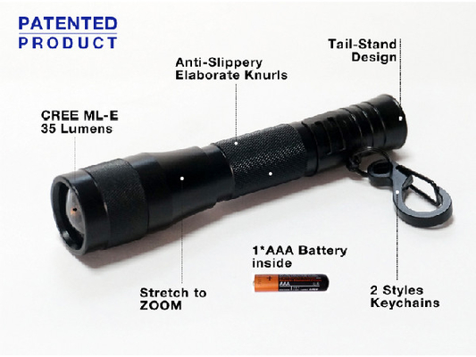 Pocket Warm White Led Senter, Zoom Keychain Senter Super Terang