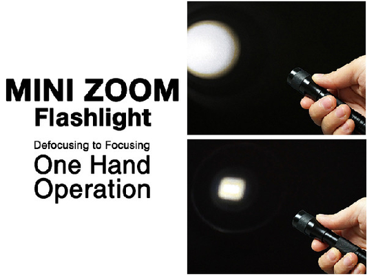 Pocket Warm White Led Senter, Zoom Keychain Senter Super Terang