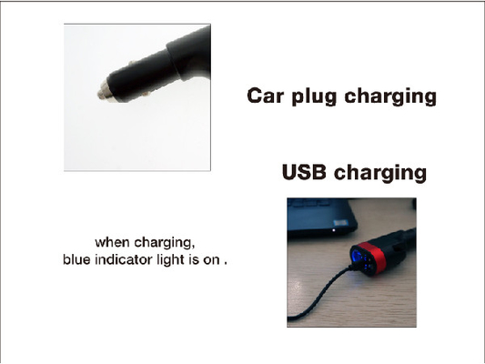 Rechargeable Thumb Switch Emergency LED Senter 1W Car Plug Pengisian