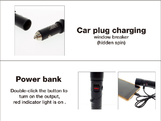 Multifunctinal 3 In 1 Senter Darurat, USB Rechargeable Emergency Flashlight