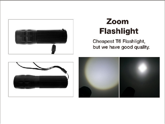 XML T6 EDC LED Senter Matahari Kecil Ukuran Saku Zoom 4 * Baterai AAA Torch