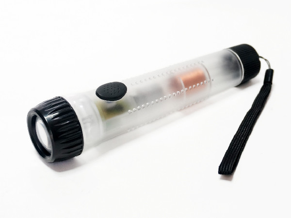 Waterproof Hand Shaking Emergency LED Senter Rechargeable Transparent Warna Putih
